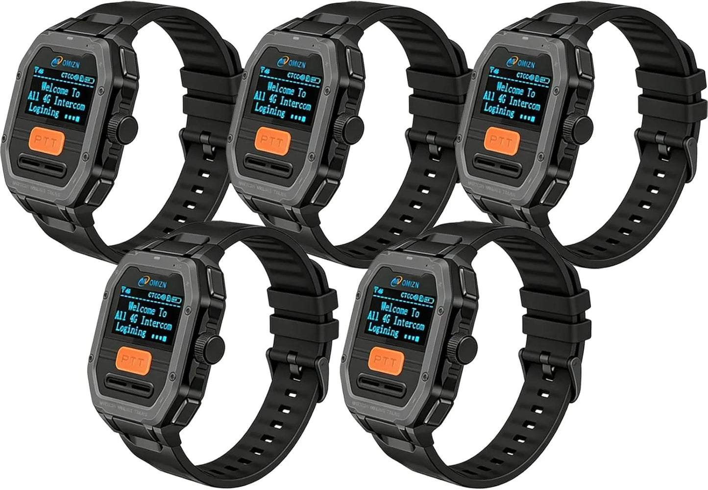 OMIZN GT5 Watch Walkie Talkie 4G Unlimited Range PoC Radios VOX Hands-Free IP65 AES256 Noise Reduction